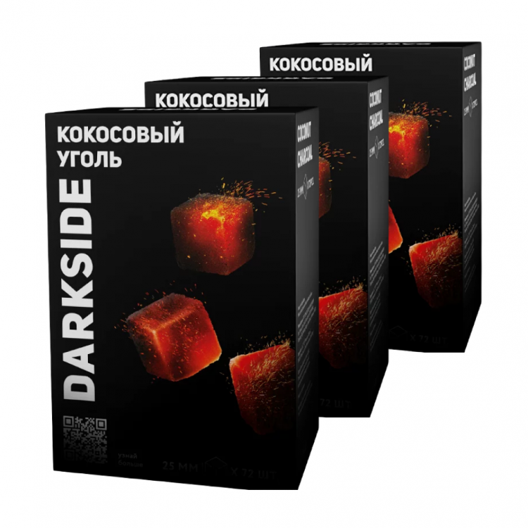 Уголь для кальяна Darkside 72 шт (25мм)